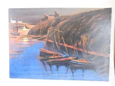 Michel Hubert (1938-2010) Gathering After Puigaudeau Oil On Canvas