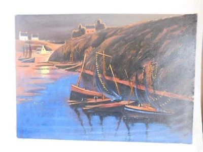 Michel Hubert (1938-2010) Gemälde Öl Auf Leinwand, Original HUBERT Naiv - Bild 1 von 4