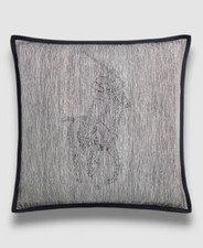 Ralph Lauren Blue Modern Equestrian Bedding Silk Pony Throw Pillow 20"x 20"