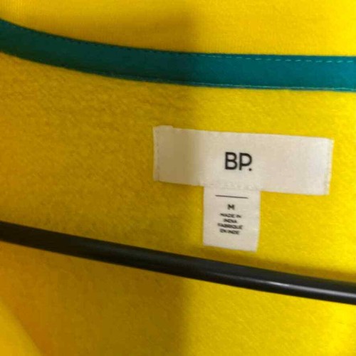 BP Adult Sweatshirt Medium Yellow Cotton Snap Collar Utility Pullover Fleece Men - Picture 2 of 7