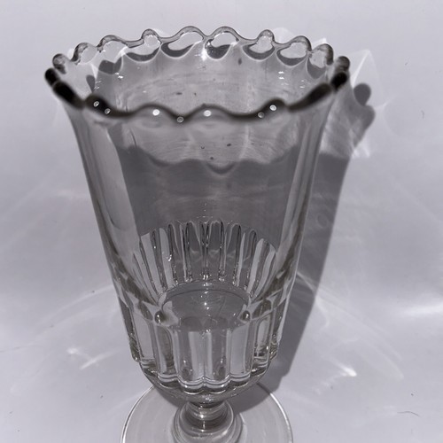 Early American Pattern Clear Glass Victorian Style Panel Footed Celery Vase 9" - Picture 2 of 4