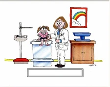 Physician Female  Cartoon Character Personalized Matted Print Series 1