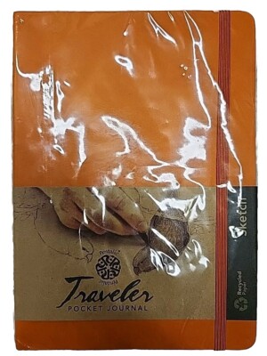  Pentalic Traveler Pocket Journal, Ideas-Sketch-Notes 8'' x 6'' 160 Pages Orange