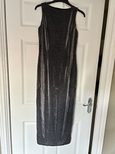 90’s New Look Black Silver Sparkly party dress Size 10 Y2K Vintage body con