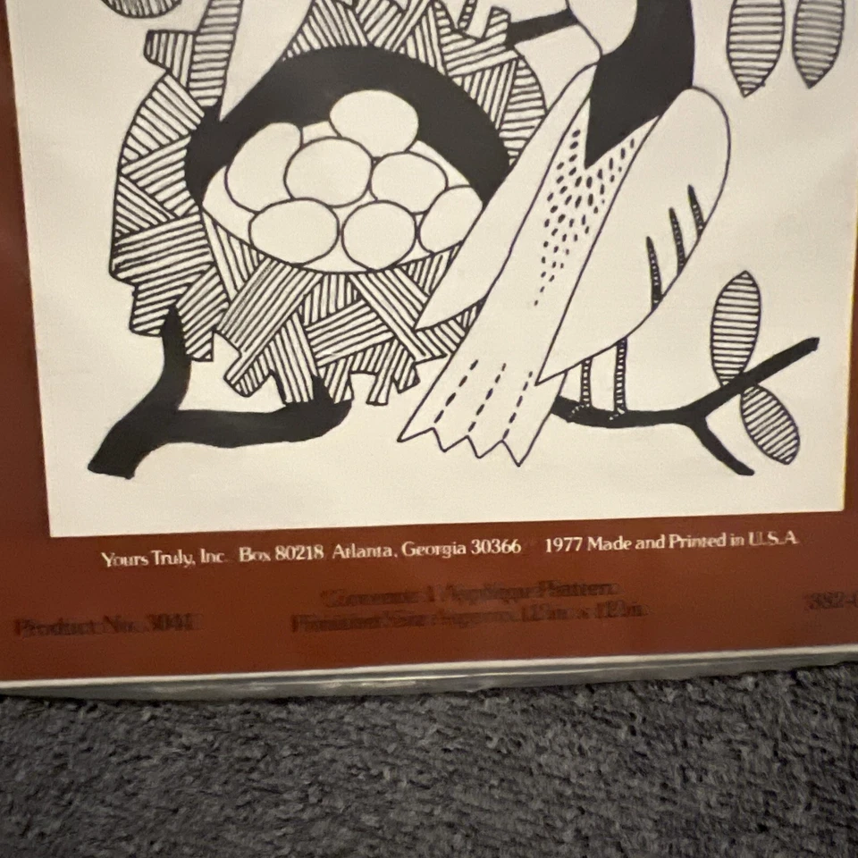 Yours Truly Machine Appliqué 3041 Spring Nest Uncut Complete 1977 - Image 2 of 3