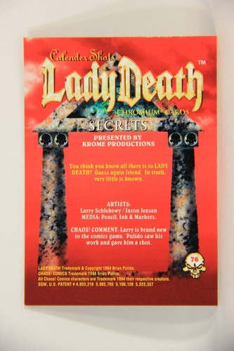Lady Death Chromium 1994 Trading Card #76 Secrets ENG L006313 - Picture 2 of 2