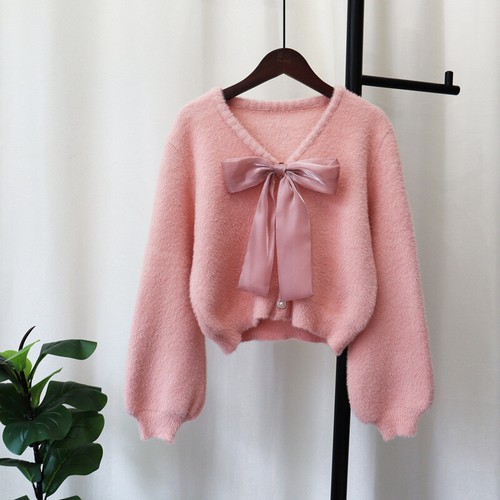 Neu vielseitig flauschig kurz Nerzimitat Pelz Strick Cardigan Pullover für Frauen - Bild 8 von 13