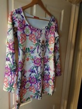 Womens Influence Bold Floral Print Multicolour Short Dress. Size 10