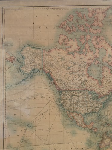 1925 Johnston's Commercial & Library Chart of The World 190cm x 148cm Wall Map - Picture 2 of 12