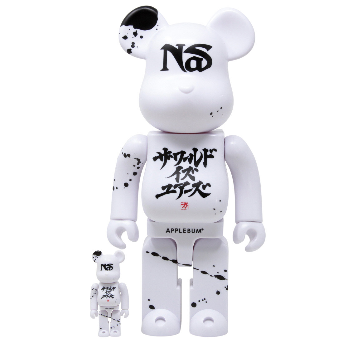 MEDICOM TOY - BE@RBRICK × NAS × APPLEBUM 100％ & 400％ Medicom BE＠RBRICK NAS x Applebum 100% 400% Bearbrick Figure