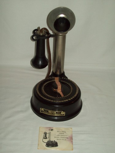 Vintage Jim Beam Candlestick Phone Liquor Decanter "Empty Sorry" Displays Well