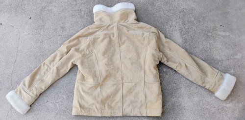 Wilsons Womens Vintage 90's Suede Leather Sherpa Lined Bomber Jacket Size XL - Picture 2 of 9