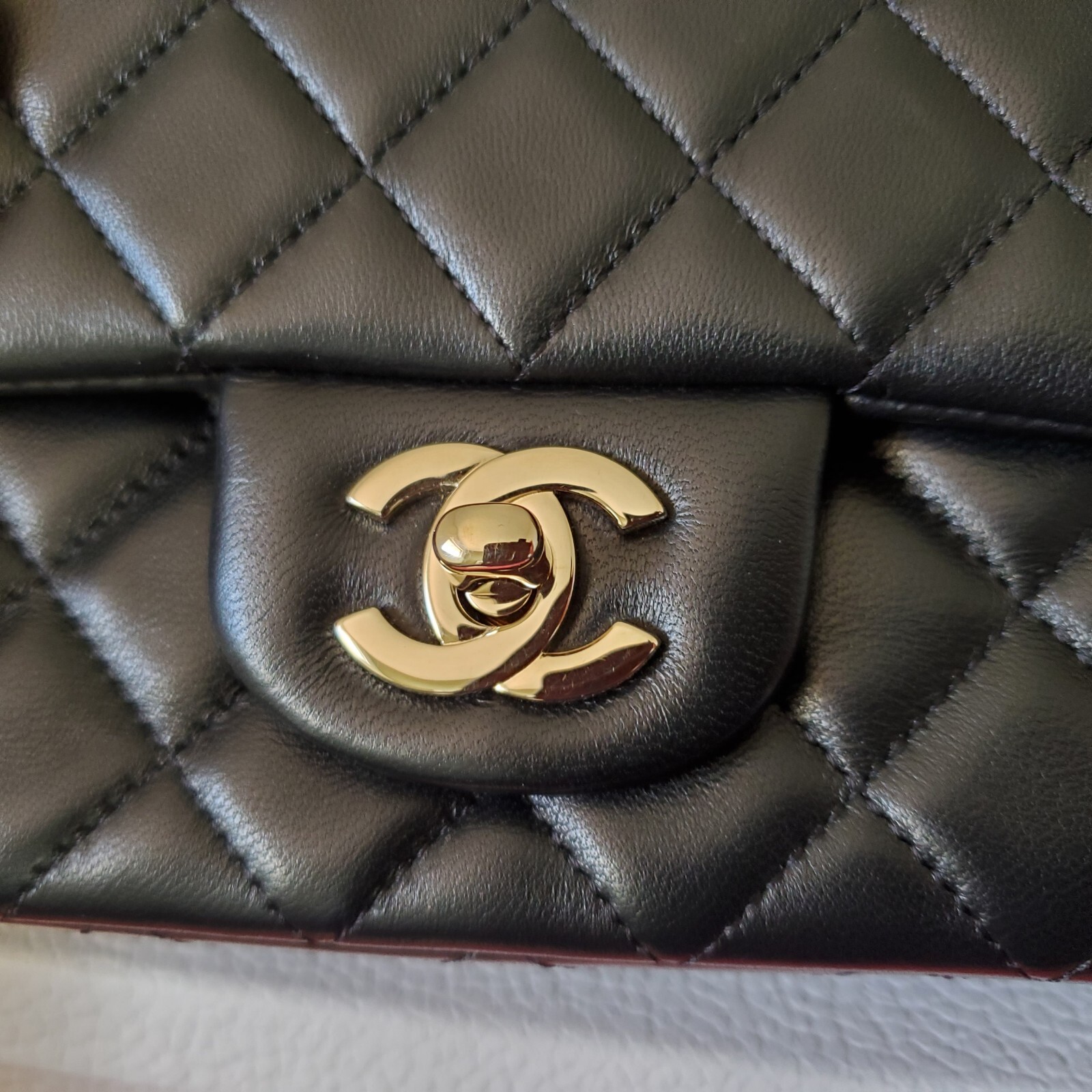 Chanel Classic mini Rectangular black Lambskin Co… - image 6