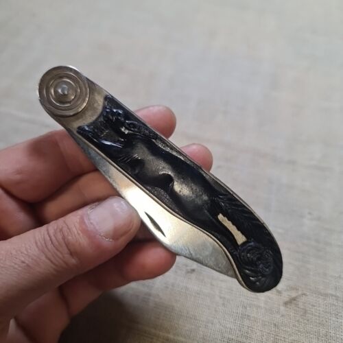 Coltello tascabile pieghevole vintage scoiattolo URSS sovietico nuovo - Foto 3 di 8