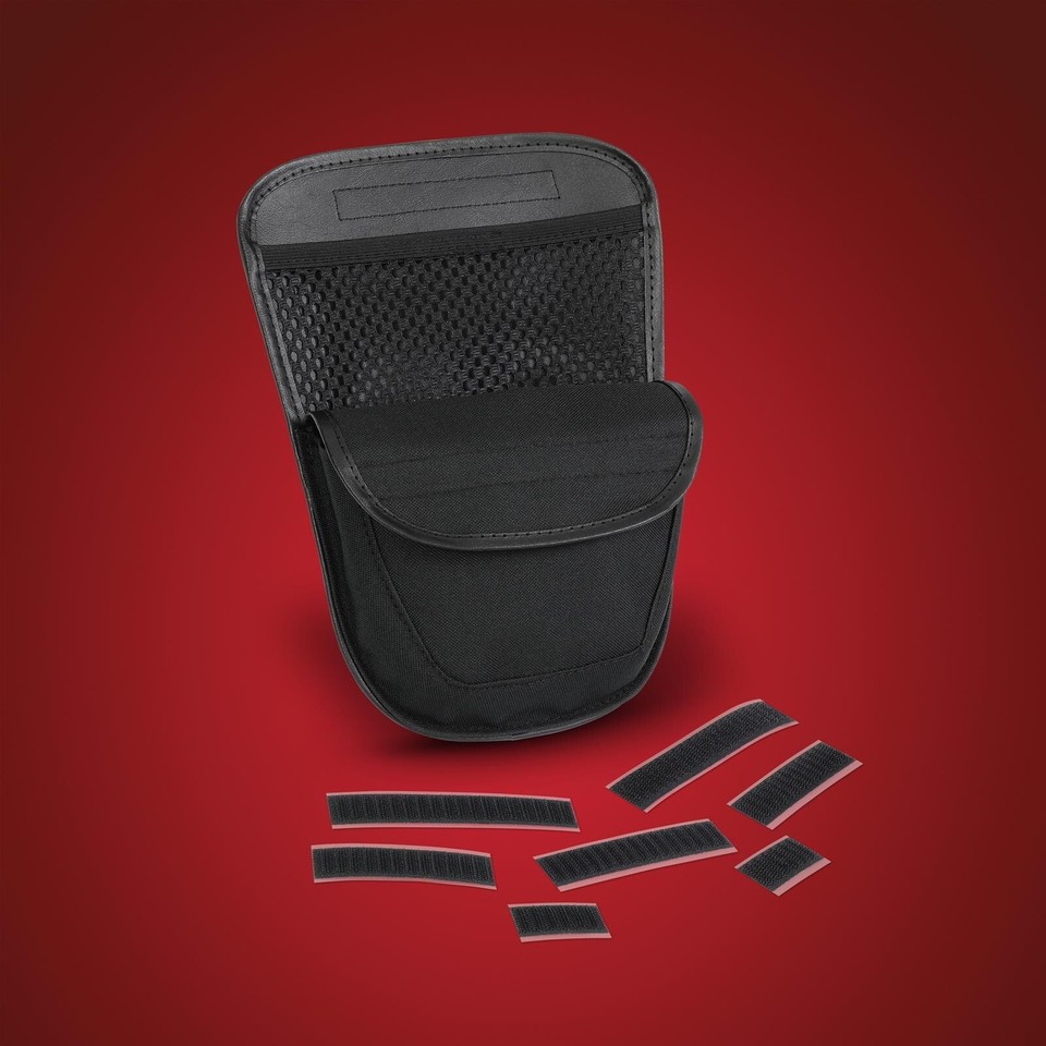 Show – Pochettes Chromées Double Face Pour Réservoir Can Am Ryker H40-401RED Avec Coutures Rouges Et Coutures Noires, Taille Unique, Pochettes Souples, Noir Avec Coutures Rouges., Taille Unique