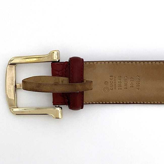 GUCCI GGロゴ ベルト ネイビー レッド Gucci Belt Red Stripe 281548 Waist 40mm Leather Used GUCCI