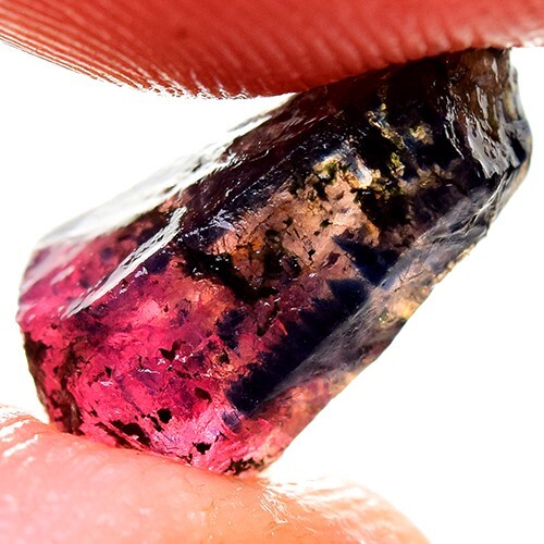 BI-COLOR 5,00ct 100% NATURALE ROSSO BLU RUBINO GREZZO NON TRATTATO - Foto 3 di 3
