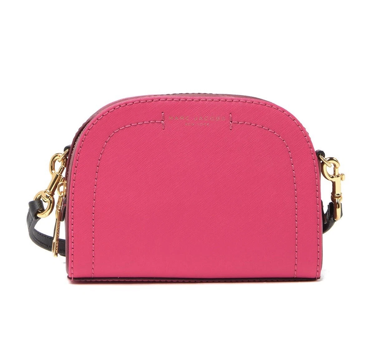 Marc Jacobs Saffiano Playback Boxed Dome Crossbody Bag (Red/Pink