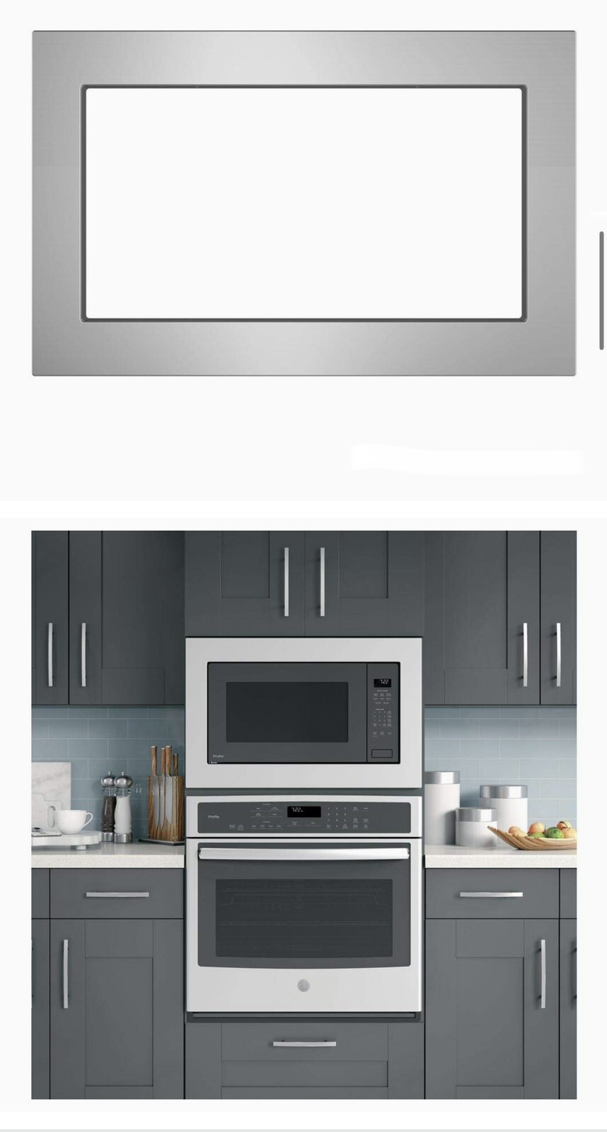GE STAINLESS (look) TRIM KIT JX7227SLSS FOR 27” MICROWAVES, Cpics eBay