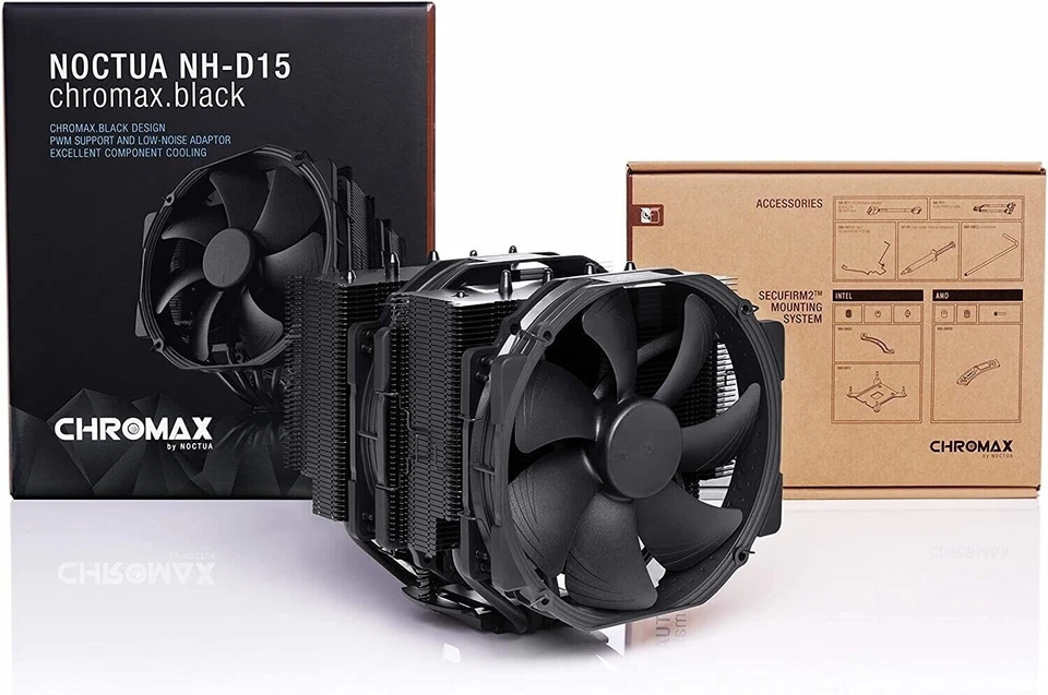 Noctua NH-D15 chromax.Black, Dual-Tower CPU Cooler (140mm, Black) - Image 4 of 4