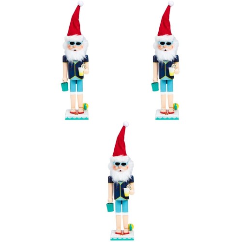 Surfing Santa Wooden Nutcrackers Wood Santa Nutcrackers Christmas Wood Puppets - Picture 11 of 12