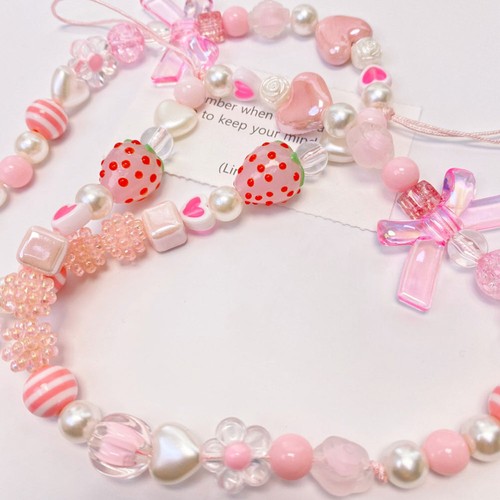Heart-Shaped Ornaments Mobile Phone Charms and Keychains Lanyard Beads - Zdjęcie 6 z 12