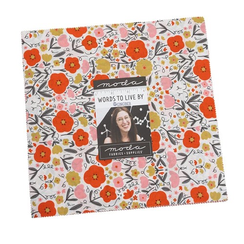 Words to Live by Layer Cake by Gingiber for Moda Fabrics 48320LC 42 10" Fabri...