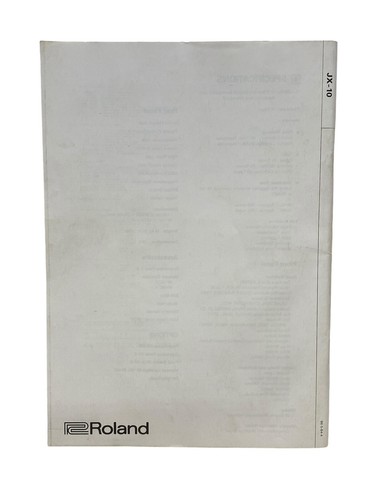 Roland JX-10 Super JX Synthesizer Keyboard Original Owner's Manual Book Japan 86 - Picture 2 of 6