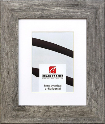 74030 16 X 20 Inch Faux Gray Barnwood Picture Frame Matted to Display a 11 X 14 