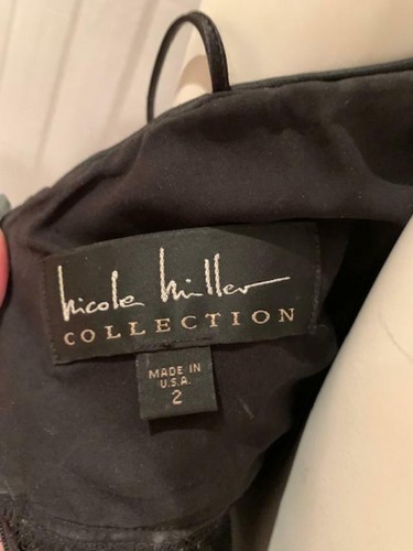 Nicole Miller Collection Black Spaghetti Strap Ruched Cocktail Dress - Size 2 - Picture 6 of 6