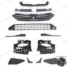 11pc For Jetta 2019-2021 Upper Lower Grille Mesh Bumper Retainer Support Bracket