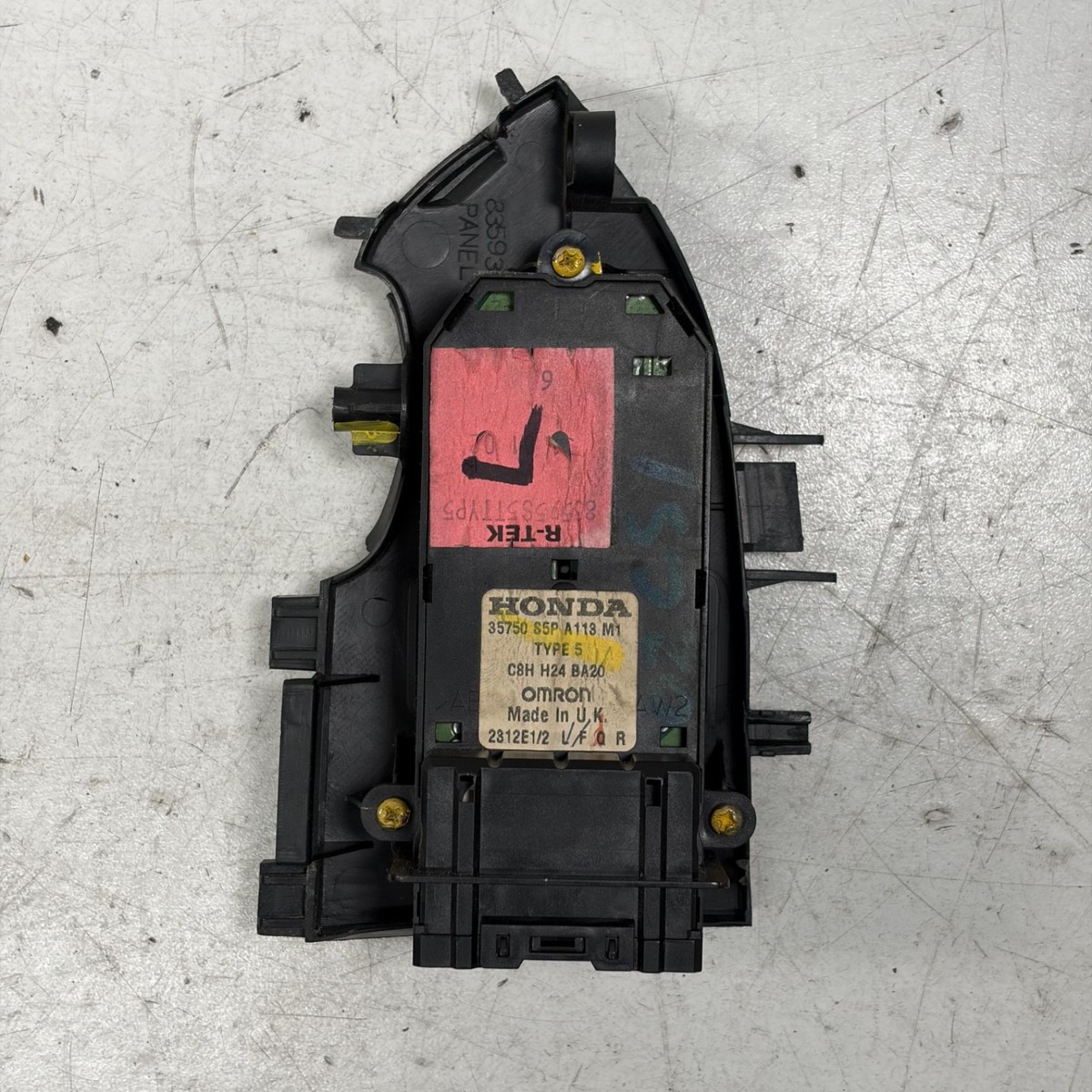 02-03 Honda Civic Si Left Door Master Window Switch Black 35750