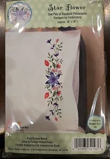 Tobin Stamped For Embroidery Pillowcase Pair 20"X30"-Star Flower