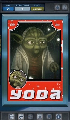 TOPPS STAR WARS CARD TRADER Legendary 10cc Diamond Throwback Yoda