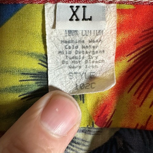 RJC Mens Genuine Hawaiian Shirt Size xl tropical floral made in USA - Picture 3 of 5