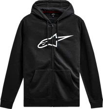 ALPINESTARS Ageless V3 Zip Hoodie - Black/White - Fits XL 1244-51490-1020-XL
