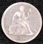 1886 Seated Liberty Dime #B383