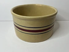 Vintage Robinson Ransbottom Roseville Ohio Striped Yelloware Crock Stoneware 