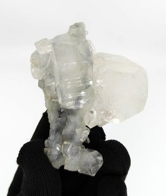 Natural Shiny Apophyllite Cubes on Chalcedony Minerals (Zeolite) #S331