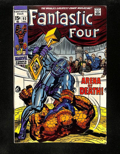 Fantastic Four #93 VF 8.0 Stan Lee and Jack Kirby!!! Marvel 1969