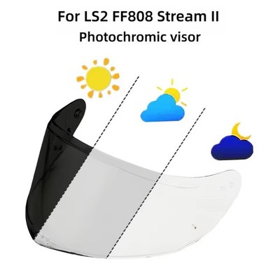 Photochromic Visor Fits For LS2 FF808 Stream II Motorcycle Helmet Shield Lens