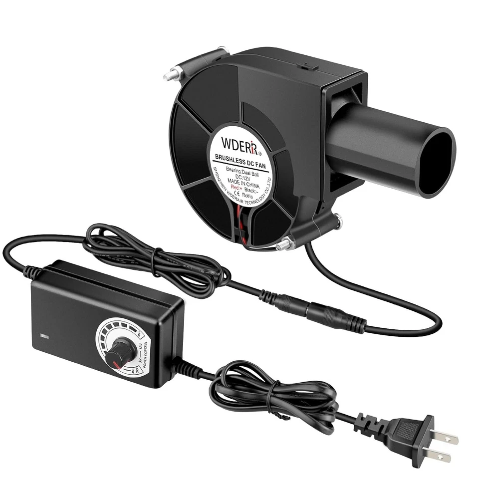 Ventilador Soplador Barbacoa 97Mm X 33Mm 12V con 120V - 240V Enchufe CA Control de Velocidad Variable Foto 3 de 4