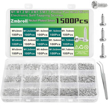 1500Pcs Micro Eyeglass Screws Phillips Pan Head Screws Self-Tapping Electroni...