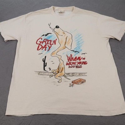 Green Day Shirt Mens XL White When We Were Young Las Vegas Concert Tee Tour