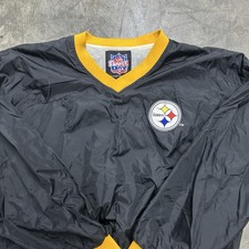 VINTAGE 90  s NFL GameDay Pittsburgh Steelers Pullover Windbreaker Jacket Size XL