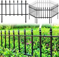Metal Garden Fence For Auction 57cm Wide x 45cm High Black 5 Panels