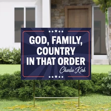 God Family Country Yard Sign – Charlie Kirk Patriotic Outdoor Decor