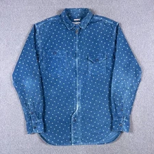 Kapital Jacket Mens Size 2 Star Print Indigo Blue Full Zip Made in Japan