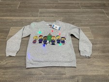 Peanuts Snoopy Charlie Brown Christmas Sweater Unisex Kids Size 12 Grey NWT