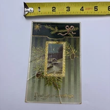 WWI 1914 New Years Greeting Postcard Stanton Stamped Posted Printed In Germany